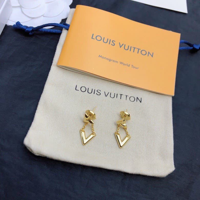 Louis Vuitton Gold Tone Earrings